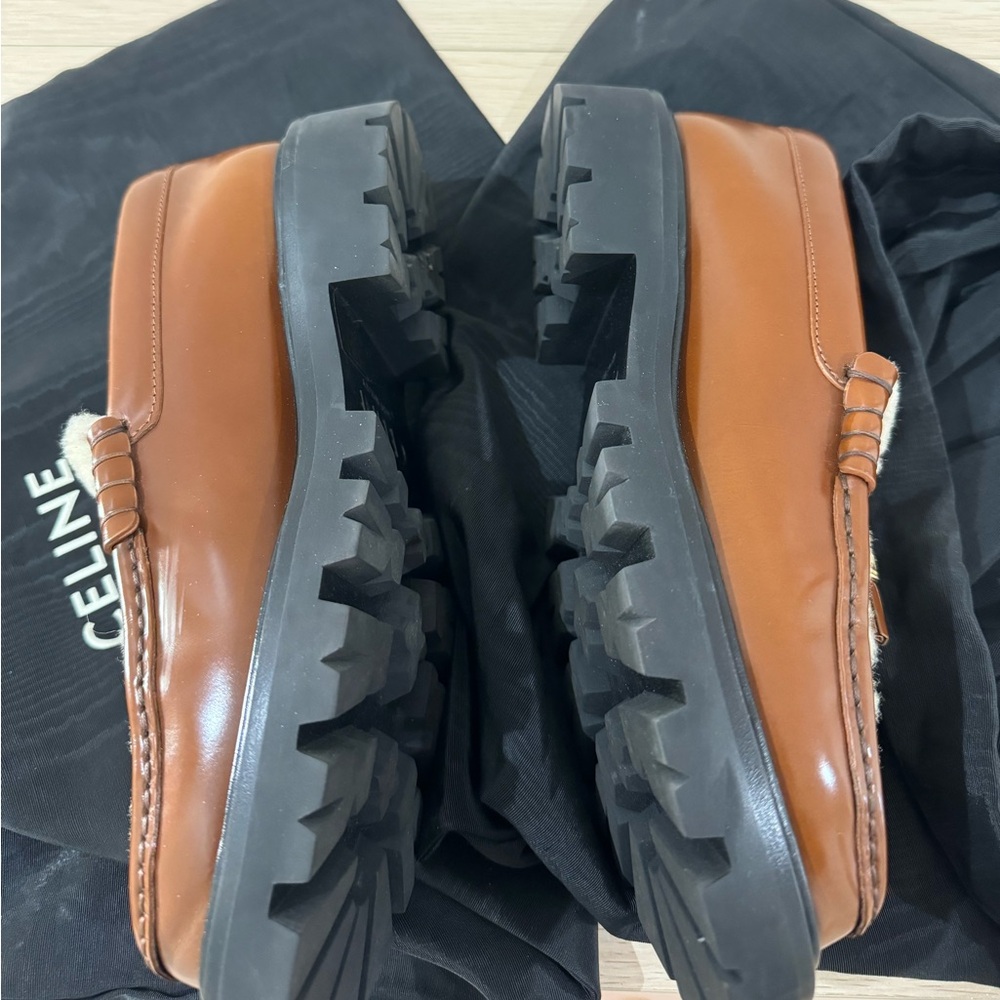 Celine Brown and Cream Women's Loafers - Picture 2 of 4